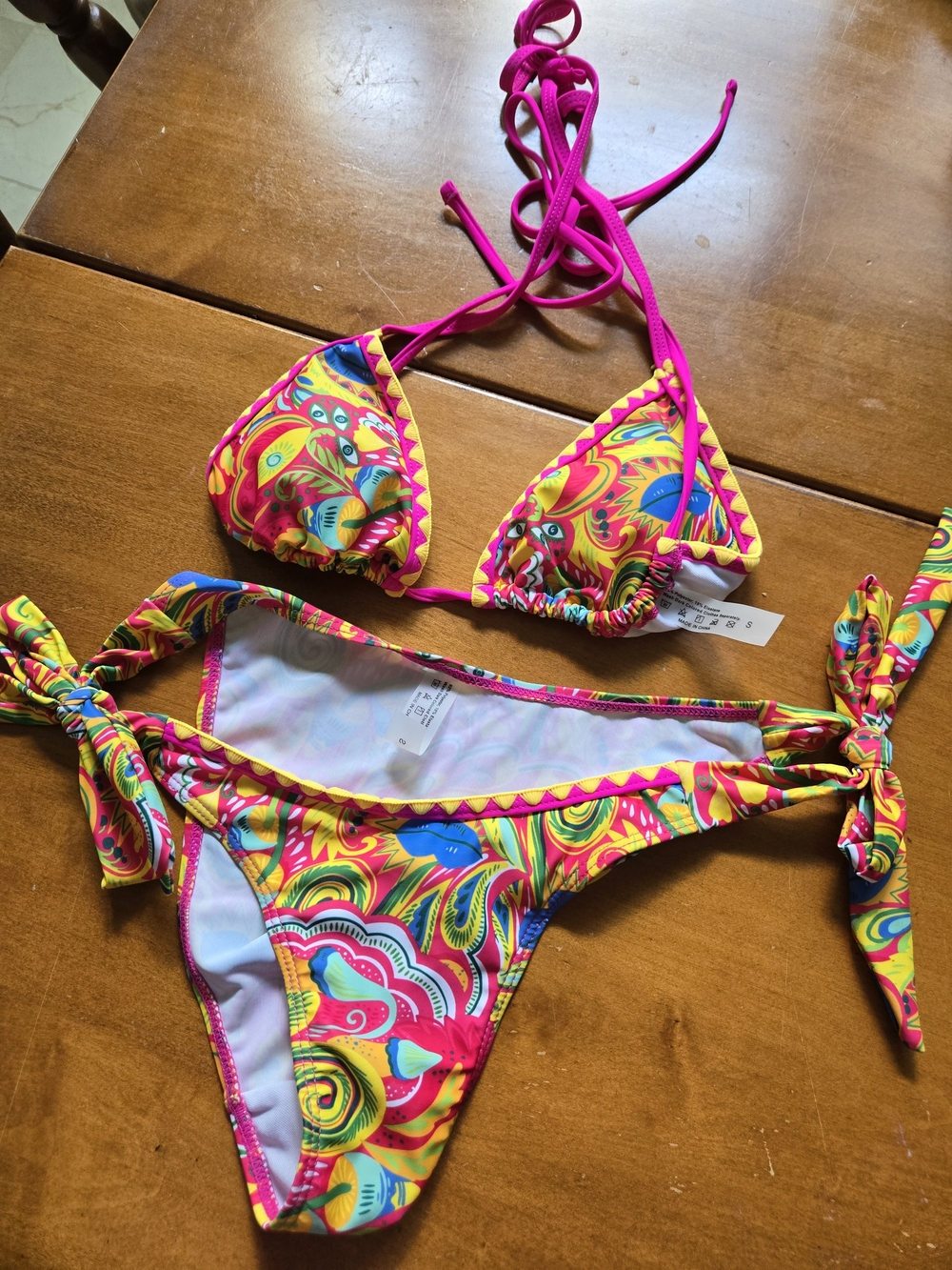 Bright Pink Multicolor Bikini - Women